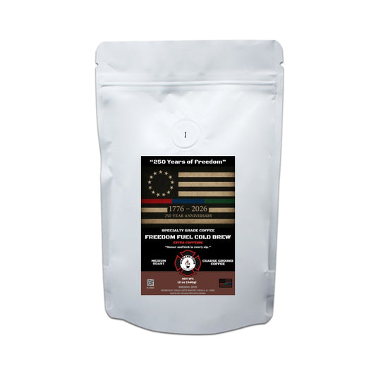 Freedom Fuel Cold Brew in Cool White Bag